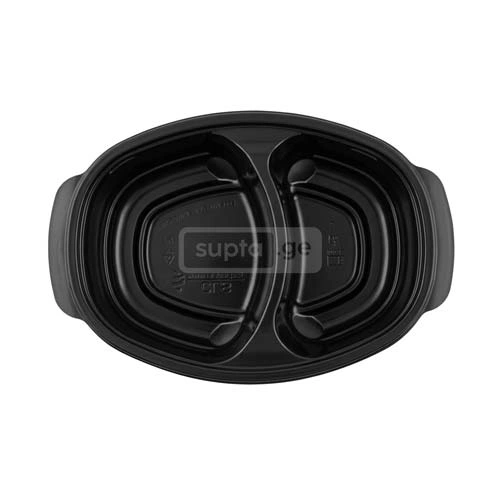 პლასტმასის თერმული კონტეინერი ორი განყოფილებით 1*100ც